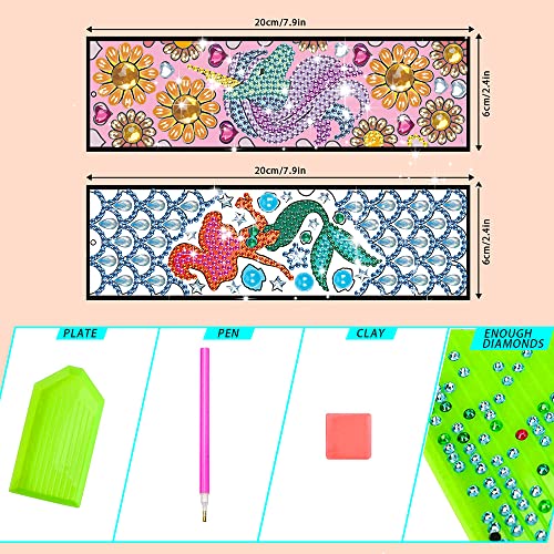 2 Pack Bookmark Unicorn Diamond Painting Kit Pu Leather Art 2 Pack Diy Bookmarks With Tassels Pendant For Adults Kids And Adults Crafts Supplies (21 X 6 Cm) #TOP5