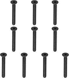 PATIKIL #8-32 x 1-1/4 Inch Flat Head Socket Cap Screws, 10 Pack Flat Countersunk Bolts Hex Socket Drive Machine Screws Ful...