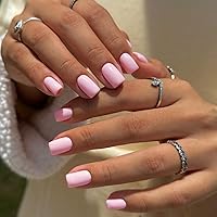 Vista 33 de 48 piezas de uñas postizas a presión color burdeos, uñas falsas en forma de almendra, pegamento para uñas, uñas de longitud media