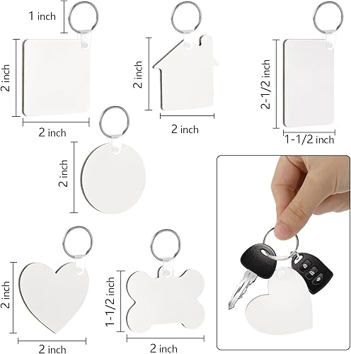 Miniatura 2 de Nicunom 144 llaveros de sublimación a granel, de doble cara impresos de MDF en blanco con llaveros, adorno de sublimación de Navidad, llavero de