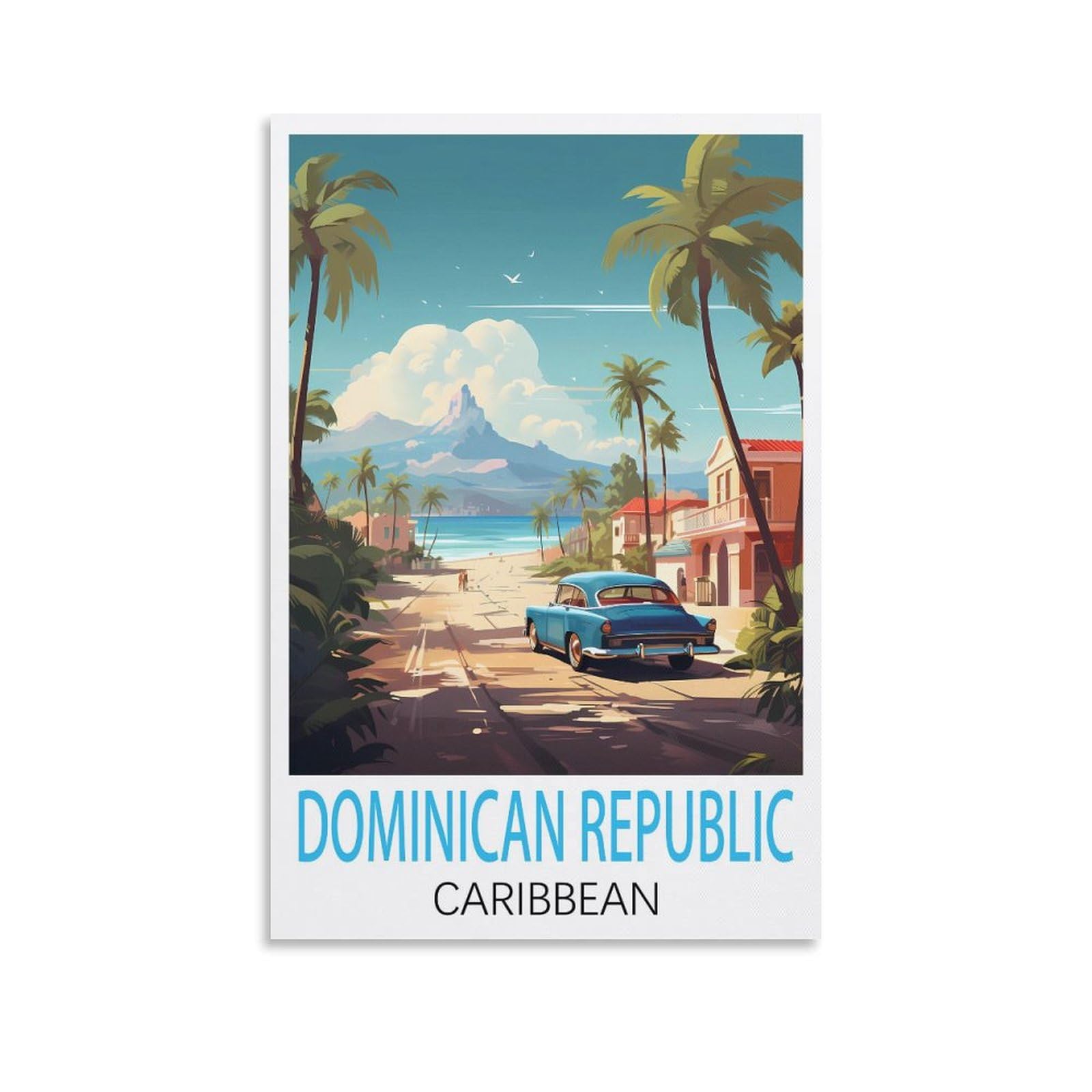 Metal Sign Tin Sign,Dominican Republic Caribbean,Tin Sign Metal Retro Art Wall Poster for Home Club Garden Decor 30x40cm
