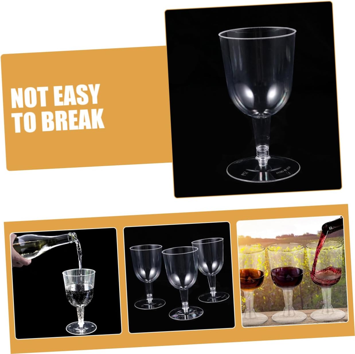 48pcs Clear Plastic Wine Cup Reusable Martini Glasses for Parties Restaurants Events Lightweight Elegant Drinkware for Whiskey Juice More