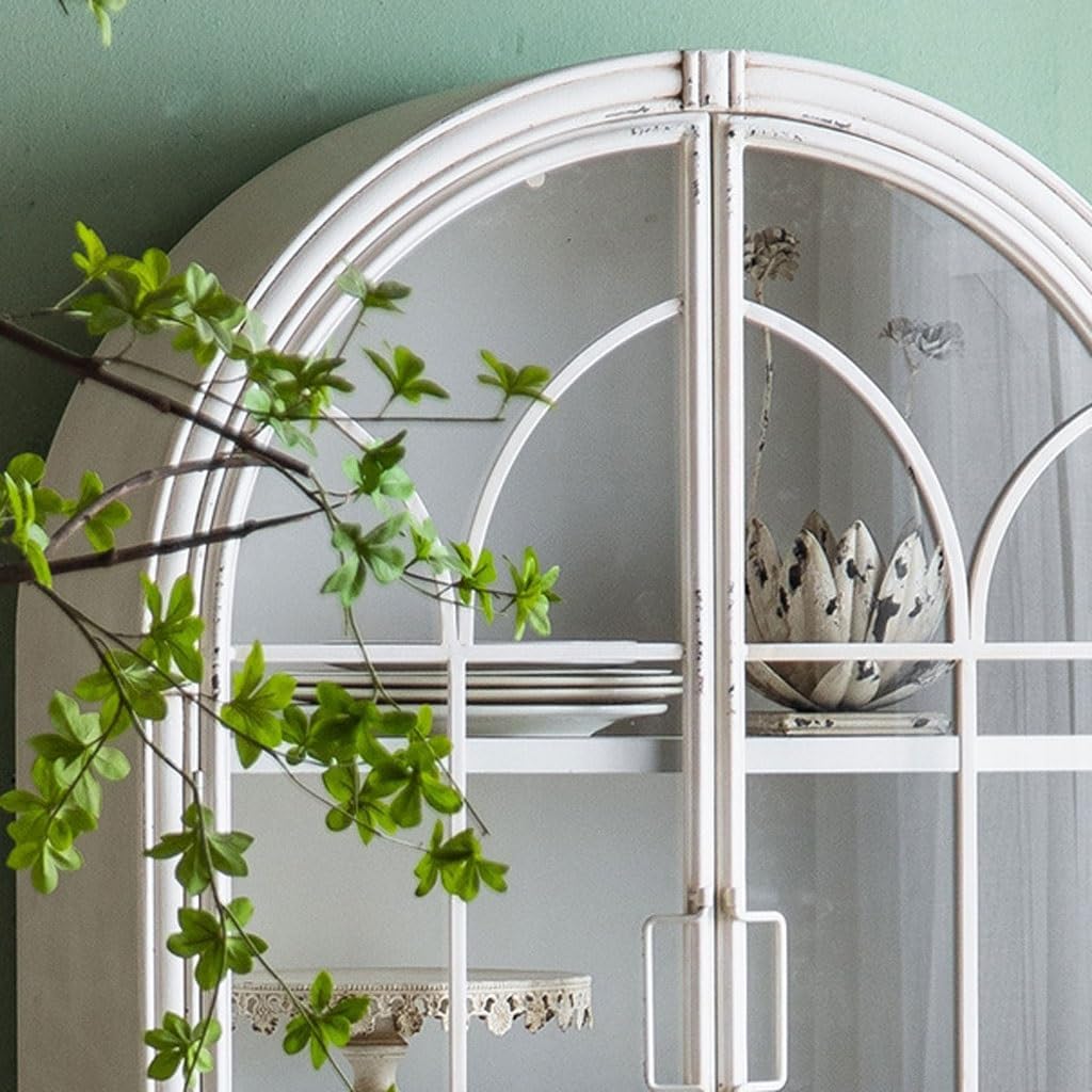 Buffet Cabinet Simple White Arch Storage Porch Cabinet Home Dining Sideboard Kitchen Buffet Cabinet with Storage