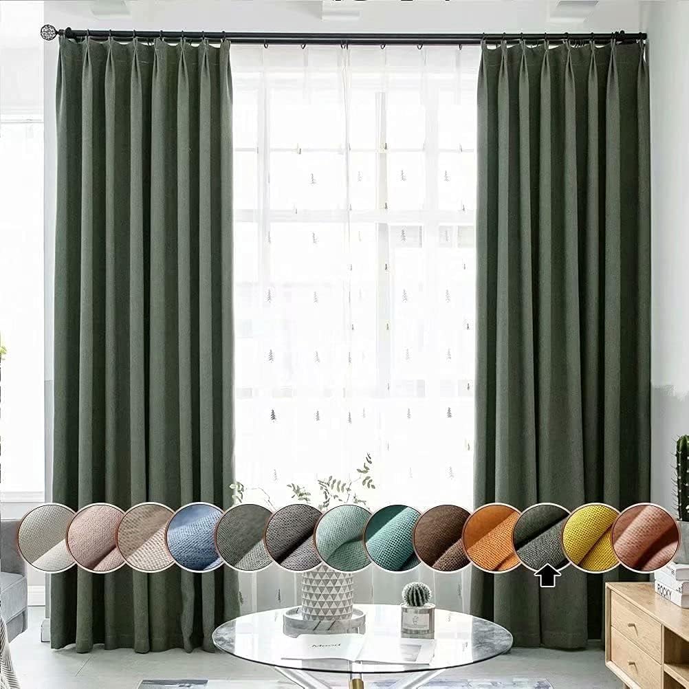 Leadtimes Dark Grey Burlap Privacy Curtains Blackout Sliding Door Bedroom Grommet Divider Window Drapes, 100 x 102 inch x 1 Panel