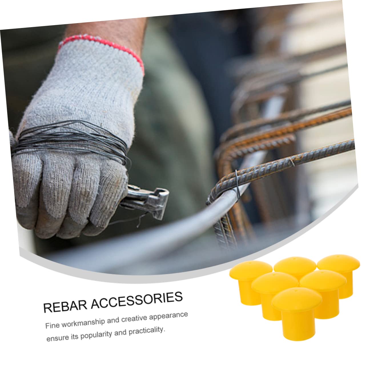 Gadpiparty 60pcs Rebar Mushroom Caps Plastic Rebar Caps High Visibility Long-Lasting Protection for Construction Workers