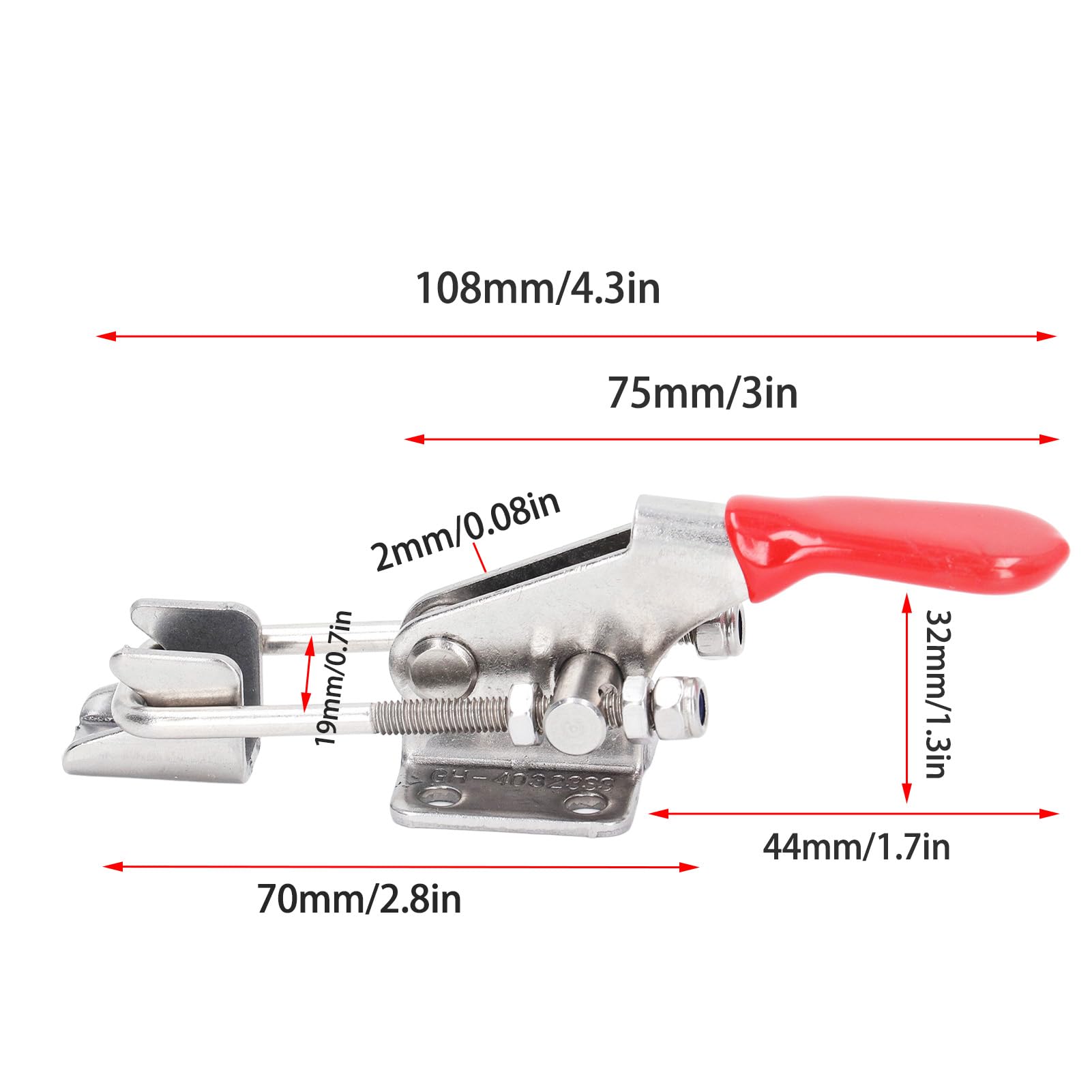 Push Pull Regulowany Zacisk Kolanowy, Narzędzie Ręczne Quick Release Stal Nierdzewna 304 Samozamykająca Się Klamra W Kształcie Litery U Typ Zatrzasku Szybkozaciskowy Zacisk Kolanowy Siła Zacisku 163 K