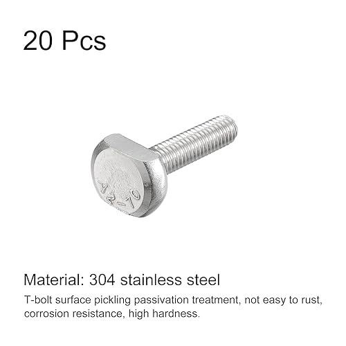 Miniatura 8 de uxcell Pernos de ranura en T, 20 piezas M5x16mm ranura en T Pernos deslizantes Pernos deslizantes 304 Tornillos en forma de T de acero inoxidable