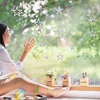 Vista 2 de Star - Adhesivos de prisma para ventana anticolisión – Evite golpes de pájaros – Decora tus puertas de cristal, 48 piezas