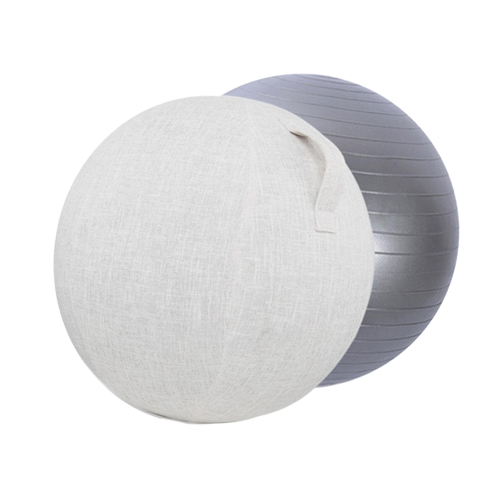 ATORSE Yoga Ball for Exercise with Cover Thickened Rhythmic Gymnastics Office 55 cm Beige-picture-23