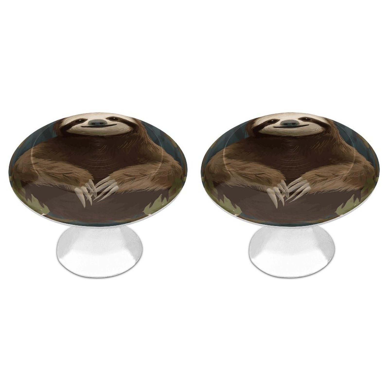 LDGSUPH Sloth Drawer Pulls Exquisite Round Cabinet Knobs Closet Door Pulls Sturdy Stainless Steel Door Handle Dresser Drawer Knobs Cabinet Handles for Furniture Pull 2pcs
