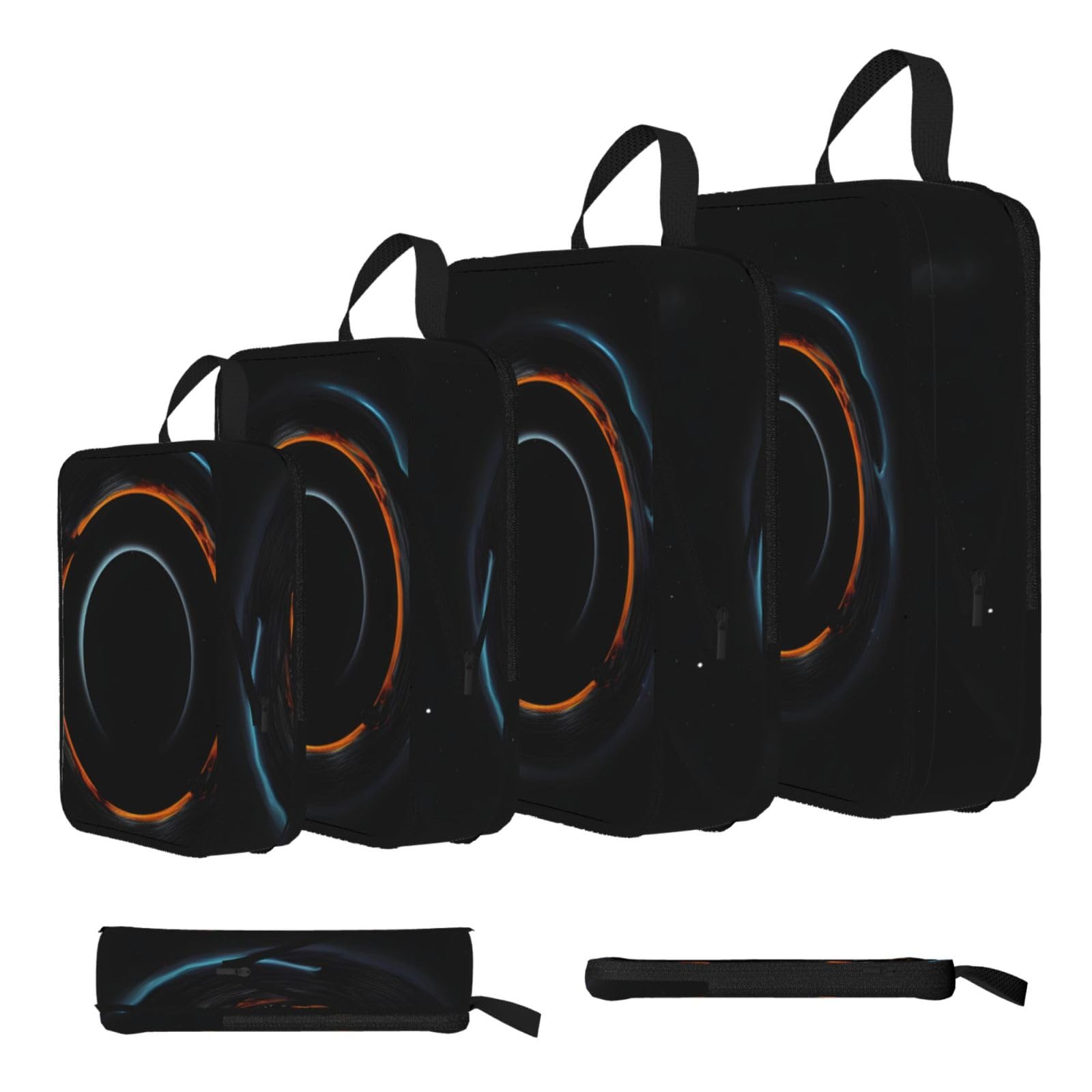 Sxzvvbn Black Mysterious Cosmic Holes Compression Packing Cubes 4 Piece Set