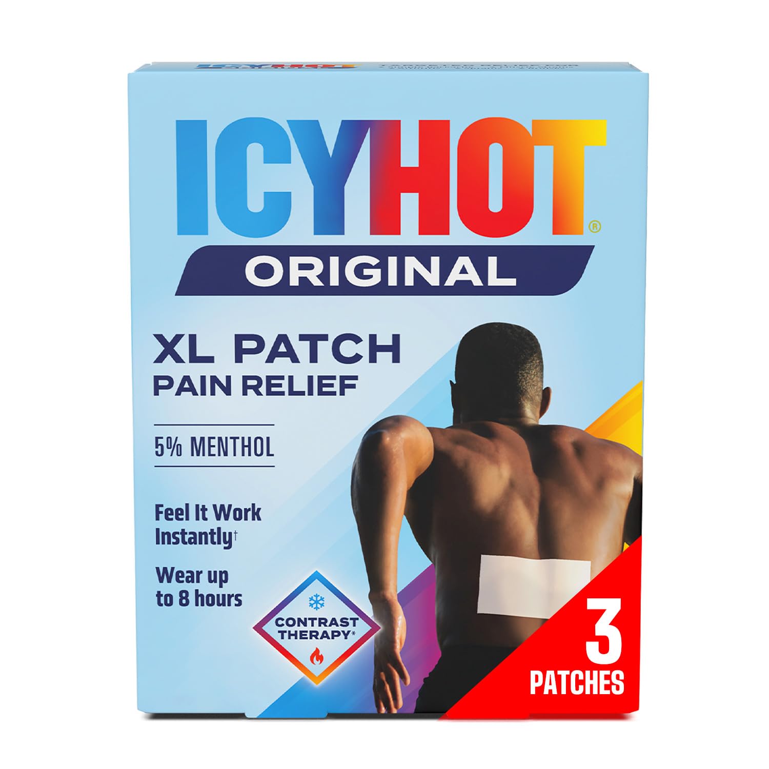 Icy Hot Original XL Pain Relief Patch (3 Count) for Back and Large Areas