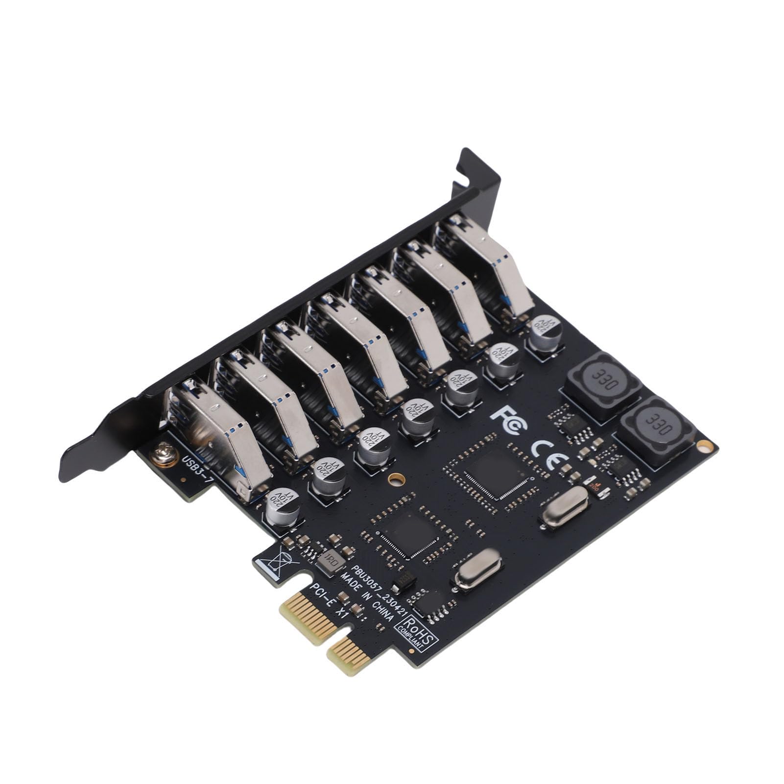 JTLB Scheda di espansione USB PCIe a 7 porte, adattatore controller da PCI Express a hub USB 5Gbps Supporto ad alta velocità per 11 10 8 7, alimentatore stabile, ampia compatibilità del sistema
