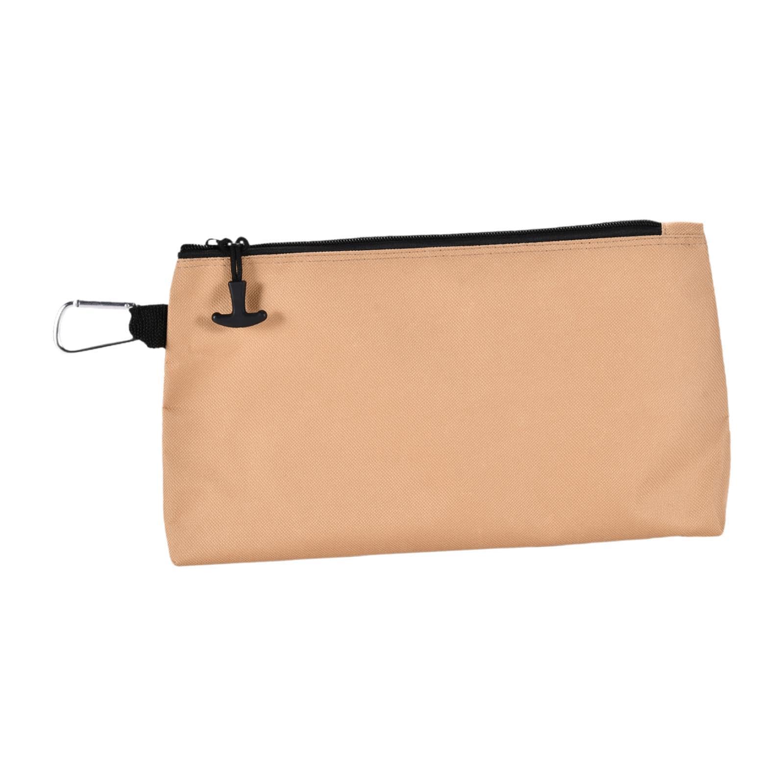 Zipper Pouch Oxford Premium Utility Tool Bag for Hand Tools Wrench Cosmetics Khaki-image-0