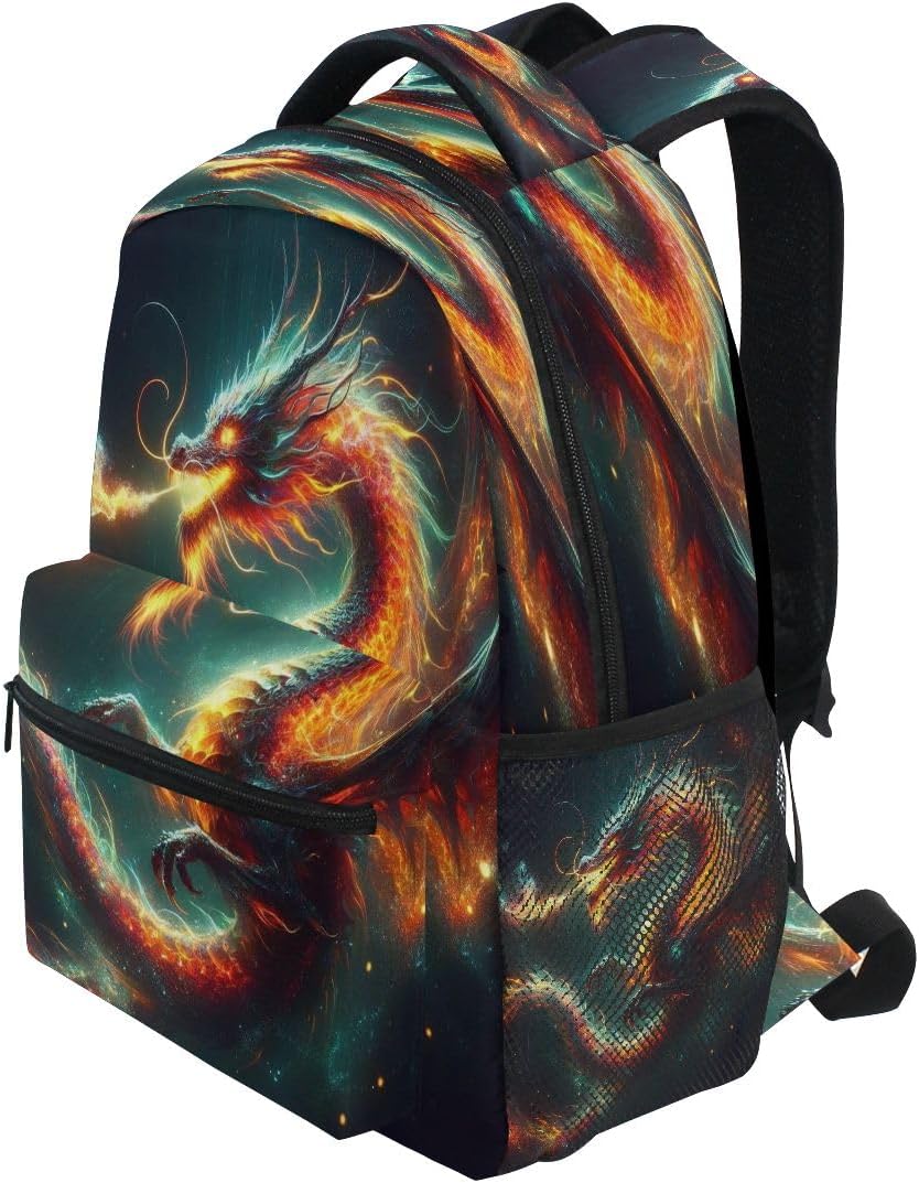 Fire Dragon Abstract Kids Backpack for Boys Girls Backpacks Student Backpack Big For Elementary School Shoulder Bag Bookbag - Image 3