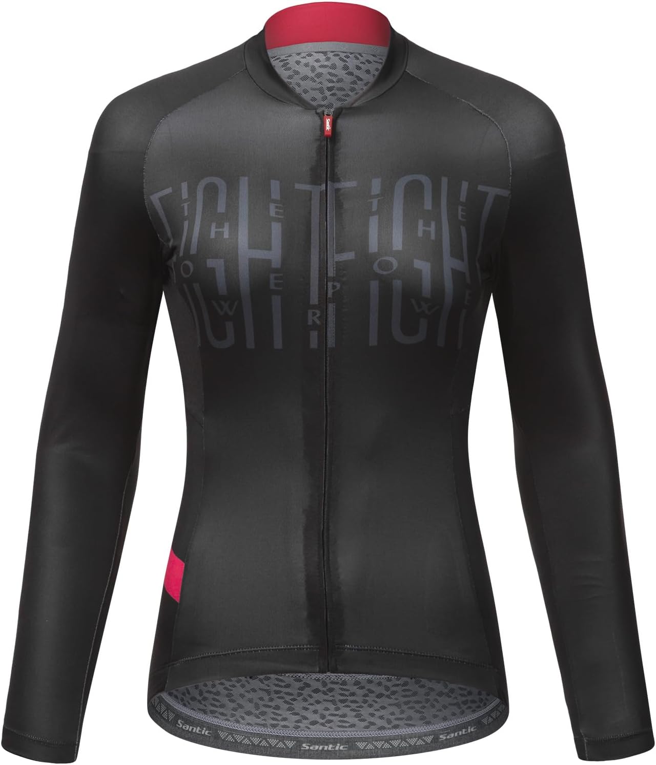 Santic Women's Cycling Jersey Long Sleeve Top Road Bike Shirt Full Zipper UPF 50+ MTB Jersey with Pockets - Image 3