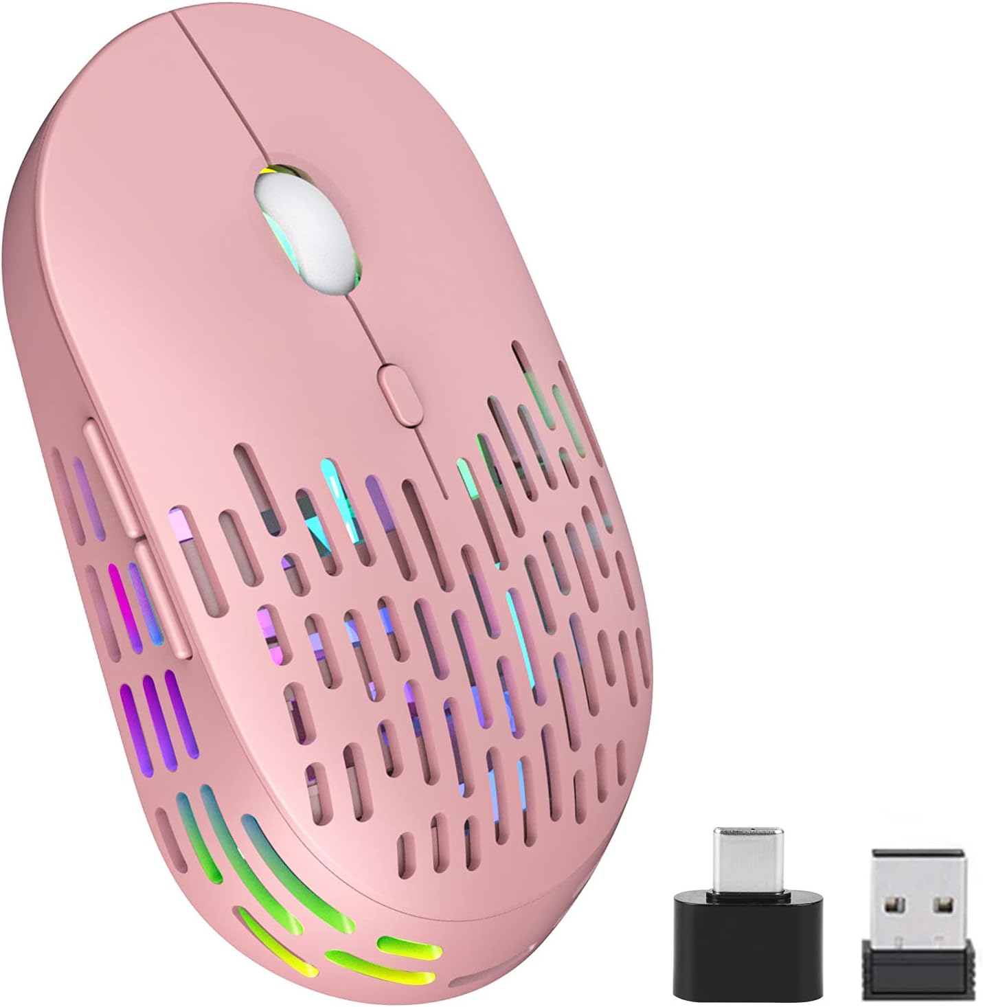 COO Wireless Mouse for Laptop, 2.4GHz + Bluetooth Dual Mode Wireless Mouse, Rechargeable LED Wireless Mouse with 3 Adjustable DPI, Slim Portable Cordless Mouse for Laptop, MacBook, Computer, PC, iPad