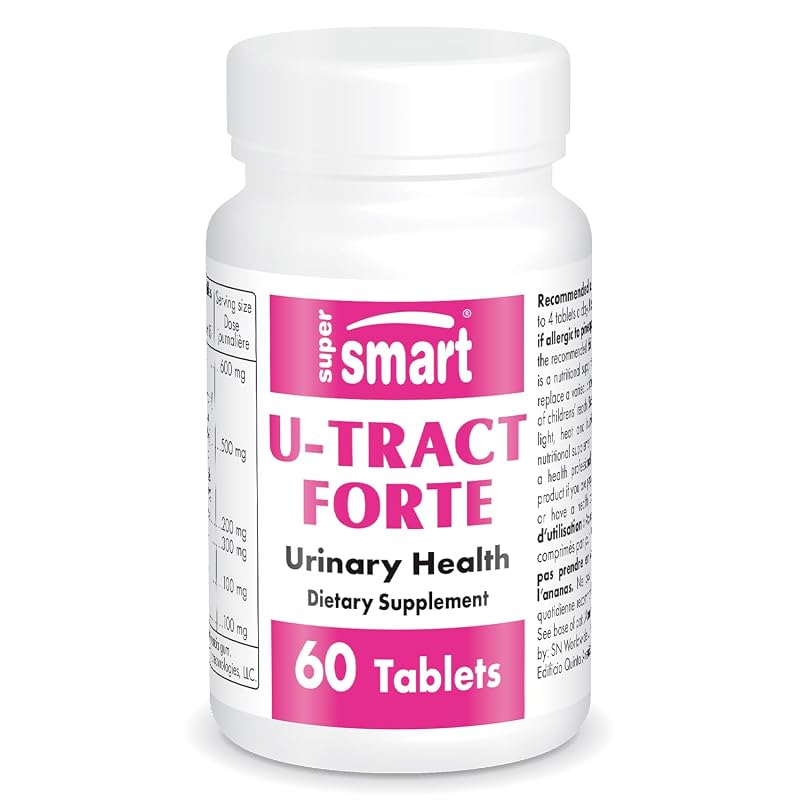 Supersmart U-Tract Forte — cranberry com D-manose e bromelina — 60 comprimidos