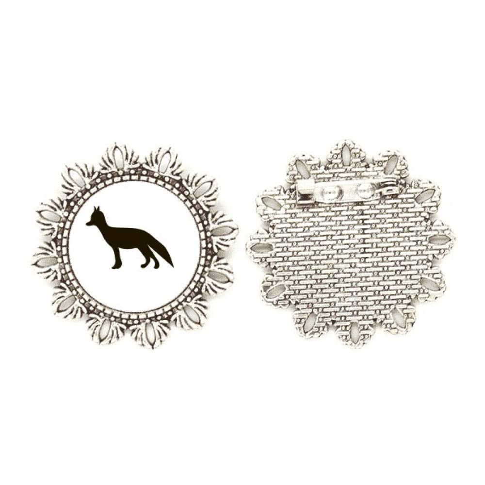 Broche de plata de zorro negro para vestidos de noche 4