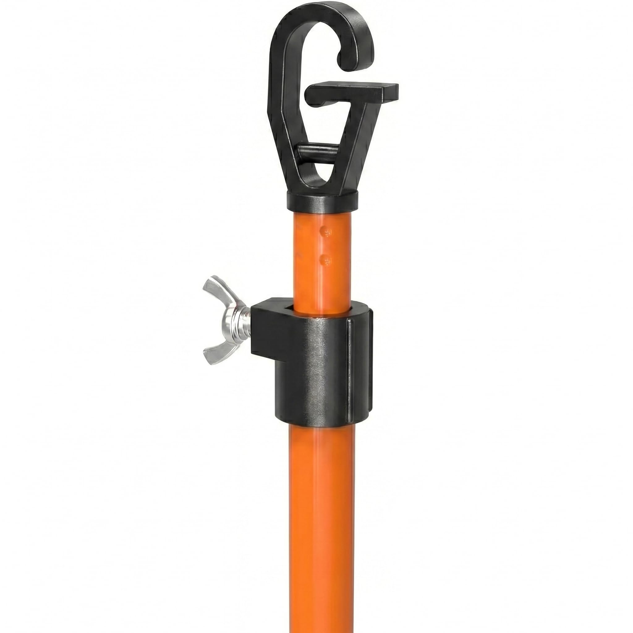 Telescopic Washing Line Prop Pole 2.4M | Extendable Clothes prop Line Support | Heavy Duty Twist & Lock | Lightweight Aluminium Clothesline Prop (1, ORANGE)