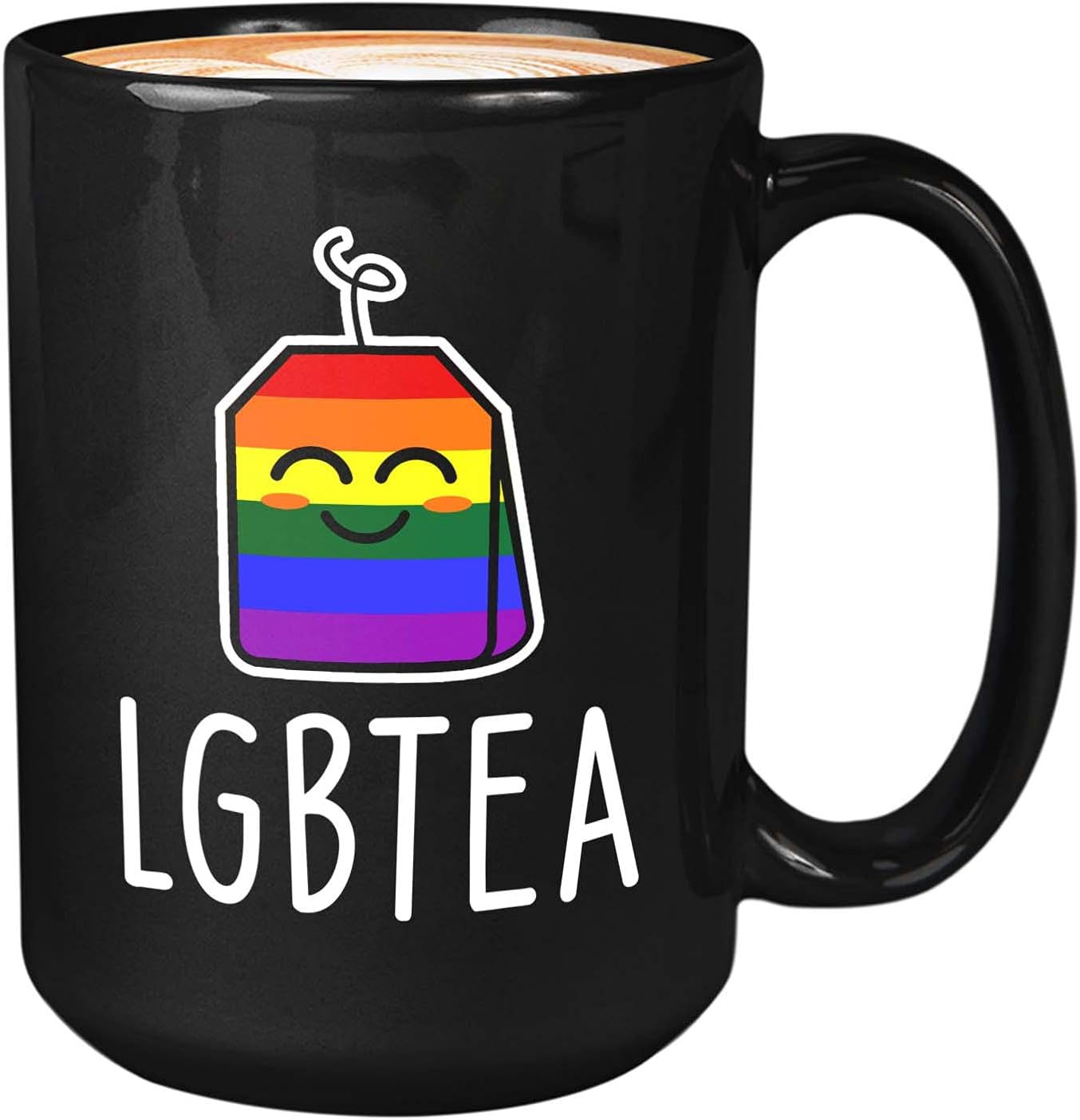 Bubble Hugs LGBT Coffee Mug - LGBTEA - Lesbian LGBTQ Transgender Gay Pride Bi Rainbow Pride Queer 15oz Black
