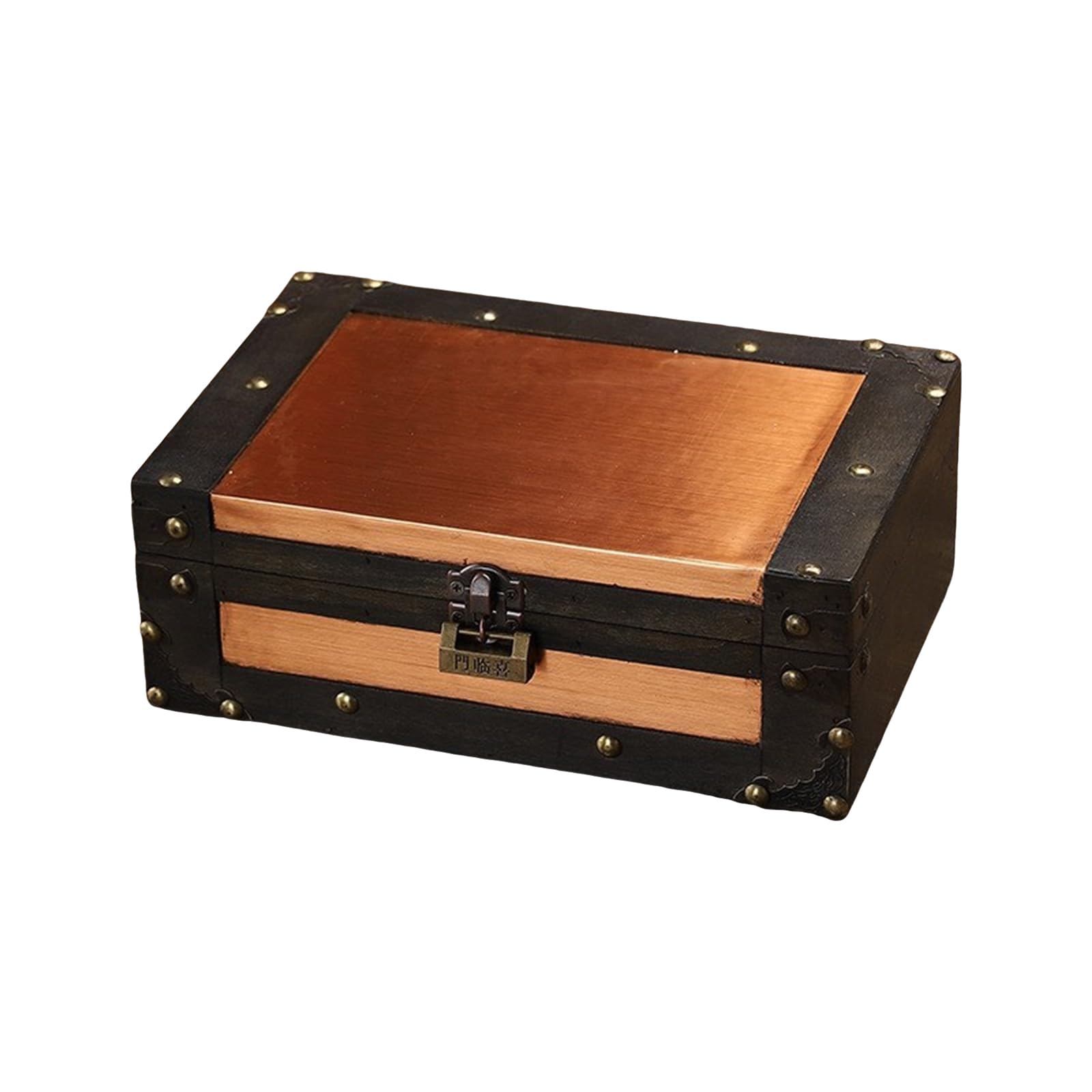 Tsophreniq Wooden Keepsakes Chest with Mechanism Antique Jewelry Storage Box Lockable Small Accessories Container Jewelry and Trinket Organiser