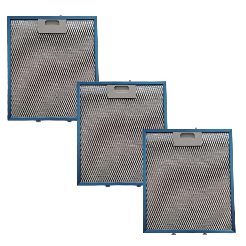 Filtr przeciwtłuszczowy do okapu kuchennego | 3 filtry aluminiowe kompatybilne z modelem śmigła do pokrywy okapu kuchennego | Wymiary 26,7 x 30,5 x 0,9 cm