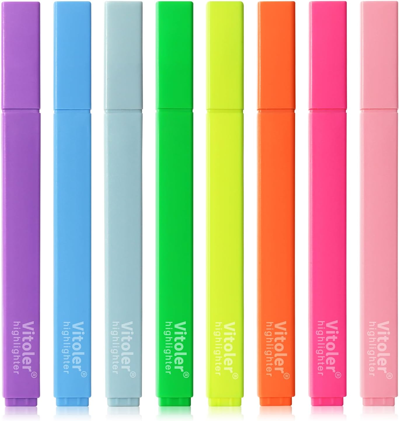 Piochoo Highlighters Assorted Colors,8pcs Chisel Tip Highlighters,Vibrant Colors Cute Highlighter for Journaling Planner Notes School Supplies
