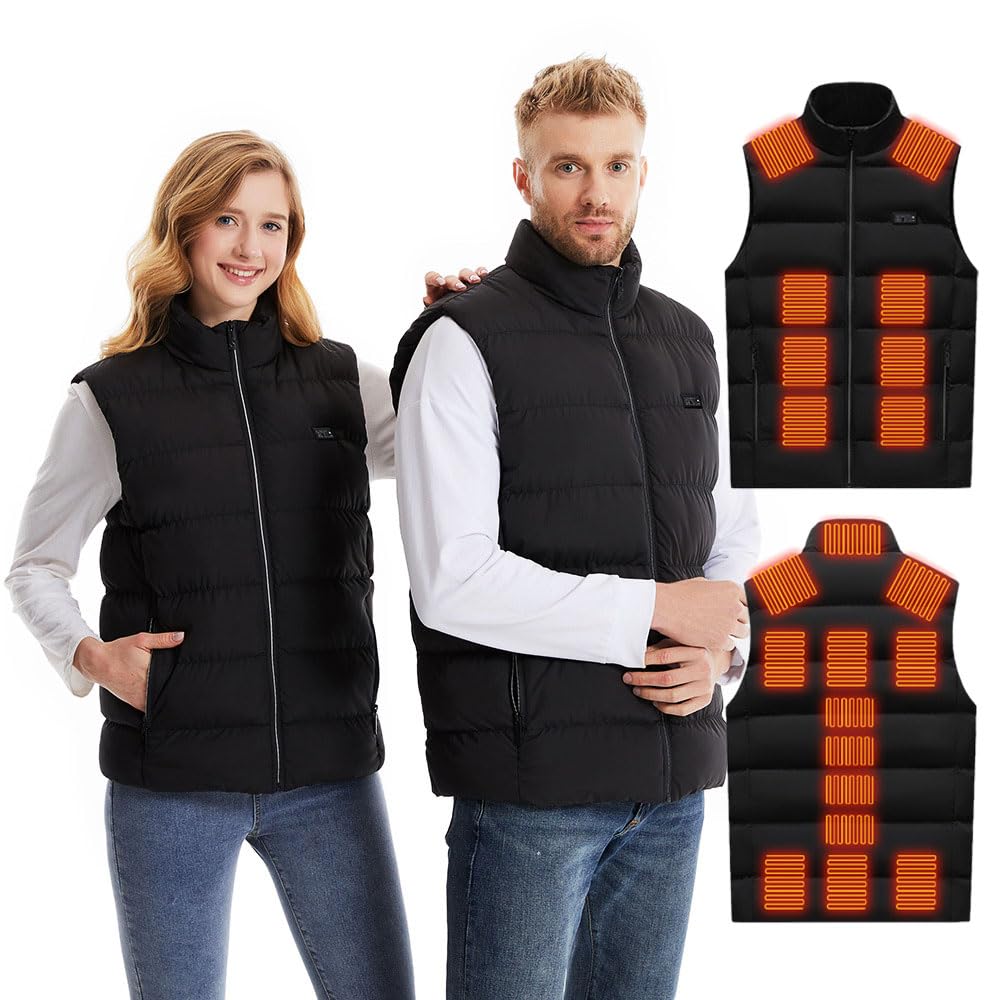 Xerial Winter Heated Vest For Men Women, Warming Electric Heated Jacket, USB Rechargeable Heating Vest Lightweight (3XL, Black)