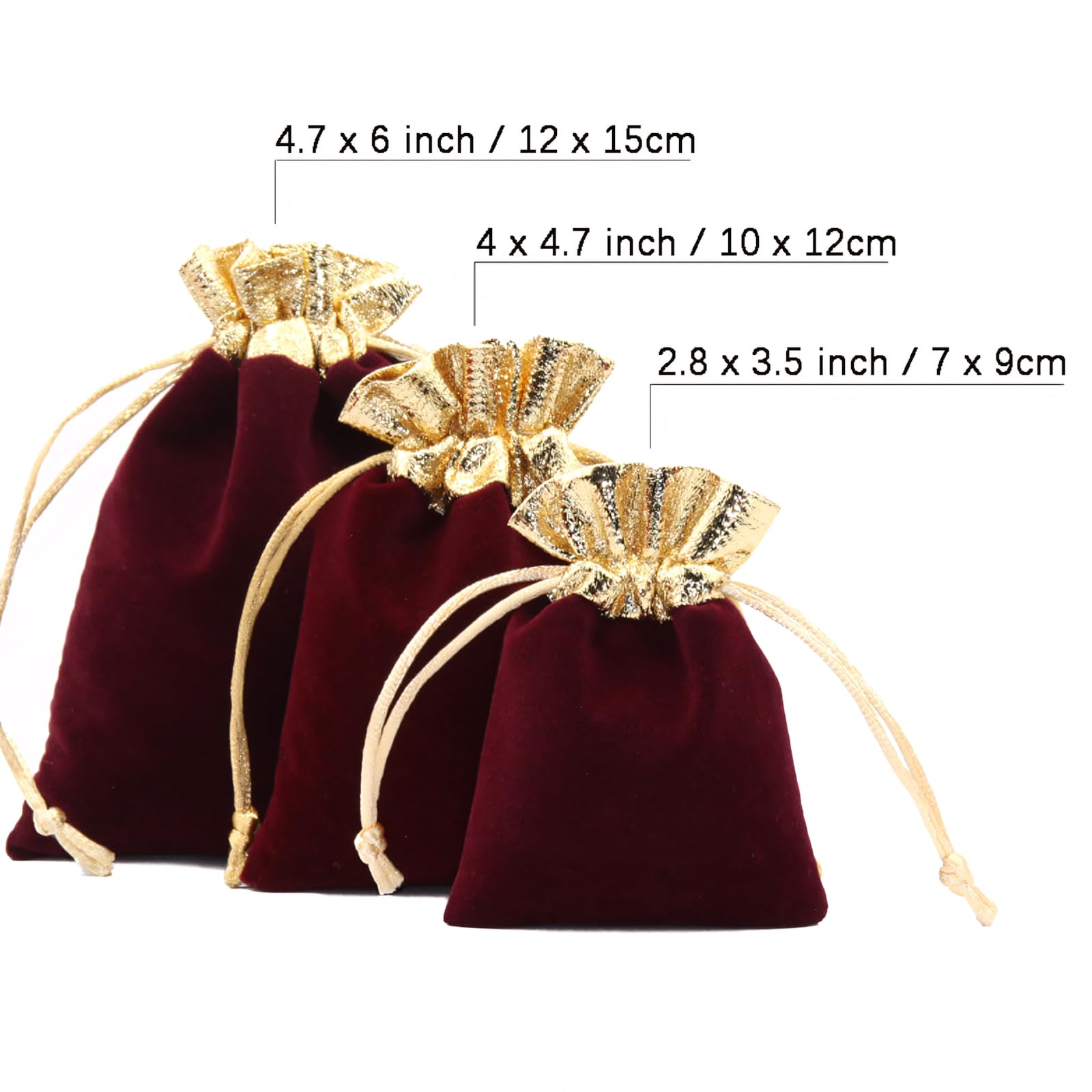 TOPTIE 50 Sacchetti Regalo in Velluto Personalizzati con Finiture Dorate