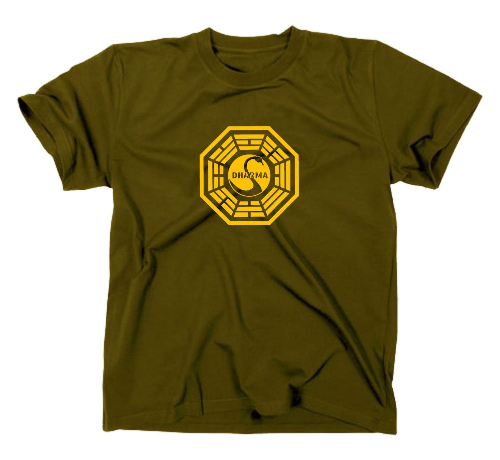 Styletex23 Men's Green Lost The Swan T-Shirt Station 3 Dharma Initiative, Olive, M