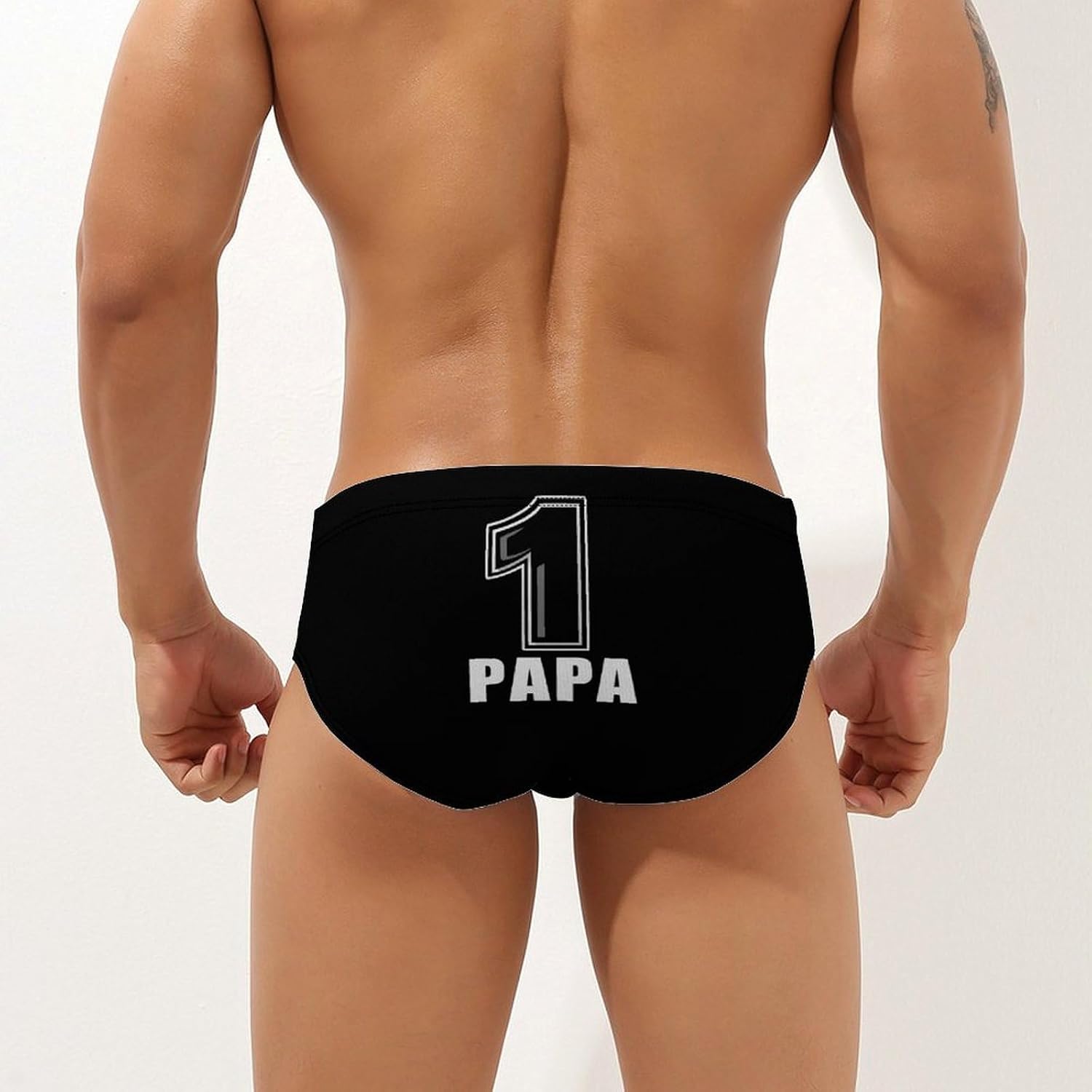 Daddy No. 1 Papa Father Day Men's Swimwear Bikini Swimming Briefs Stretchy Swimsuits Board Surf Shorts Trunks