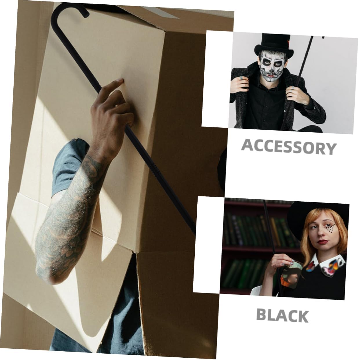 3pcs Classic Cane Costume Prop Lightweight Shepherd Staff for Cosplay Parties Dress up Durable and Safe Decorative Walking Stick for All Ages