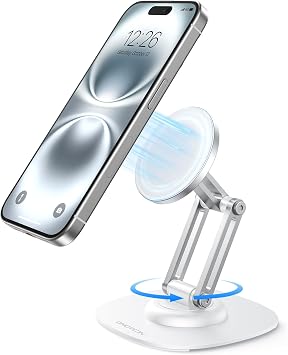 OMOTON MS04 [360 Rotating] Adjustable Magnetic Phone Stand for Desk, White