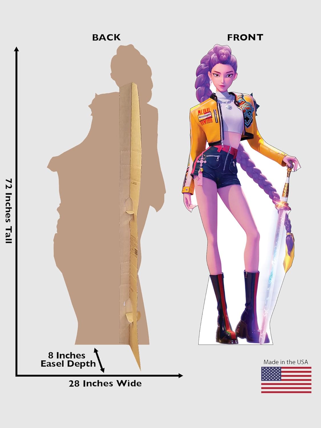 KPop Demon Hunters Chacters Cardboard Cutout Standee – Life Size Character Display for Fans, Parties, or Room Decor – Cardboard Figure - Officially Licensed (Rumi)