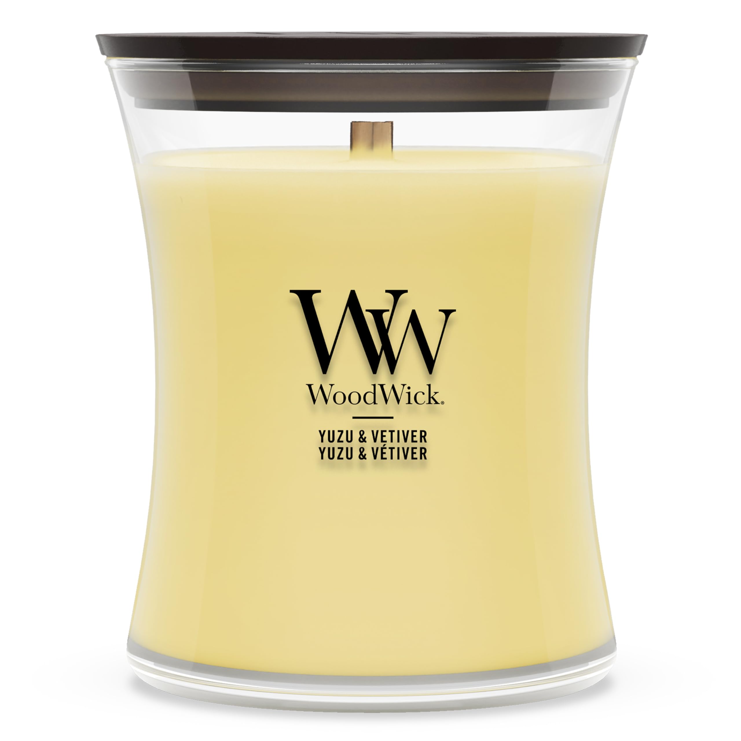 WoodWick Scented Candle| Medium Hourglass Candle | Yuzu & Vetiver | Perfect Gifts for Women