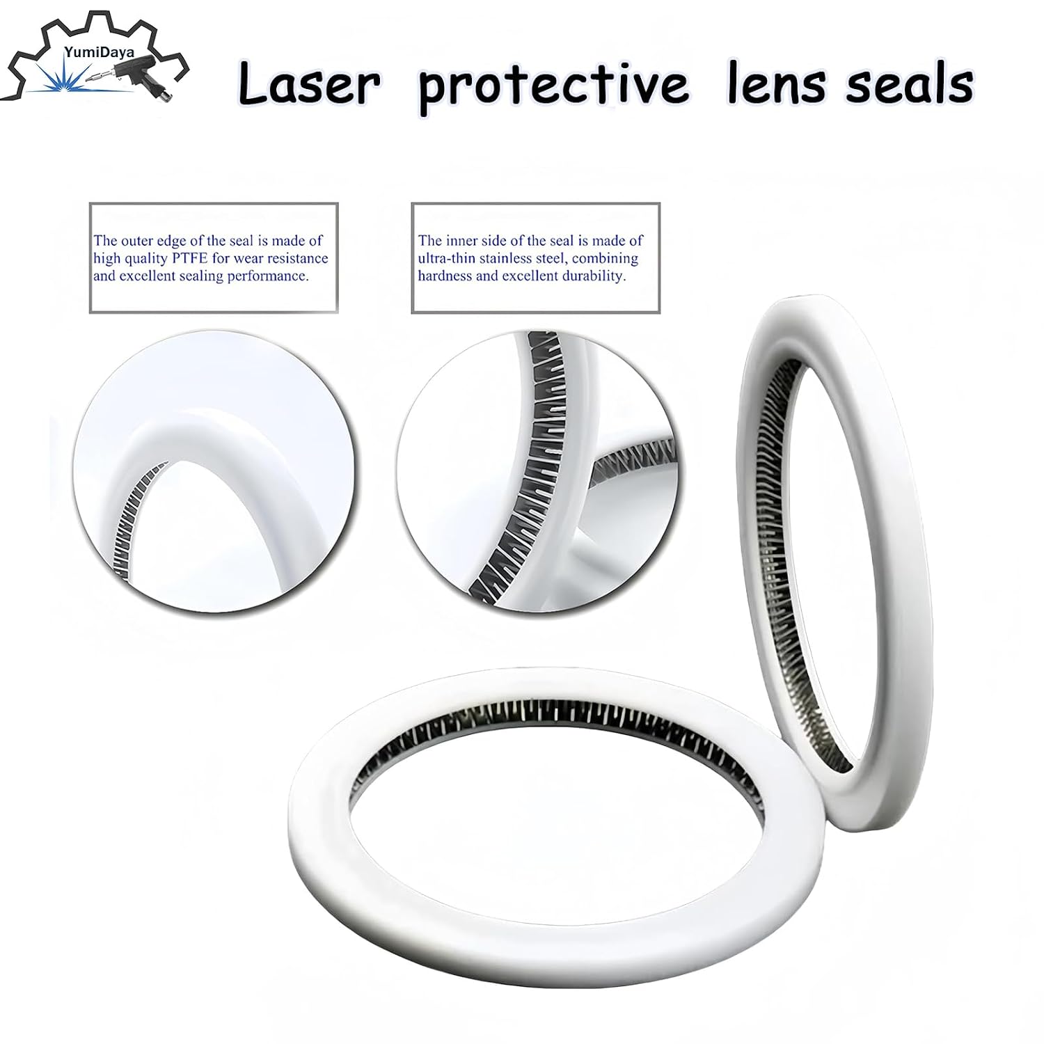 Laser Protective Lens Seals(42.5x34.4x3.5)，for Raytools BM06K Laser Cutting Head Fiber Laser Head Protective Lens 37 * 7 Laser Seal O-Ring Washer (RAY37x7-01)