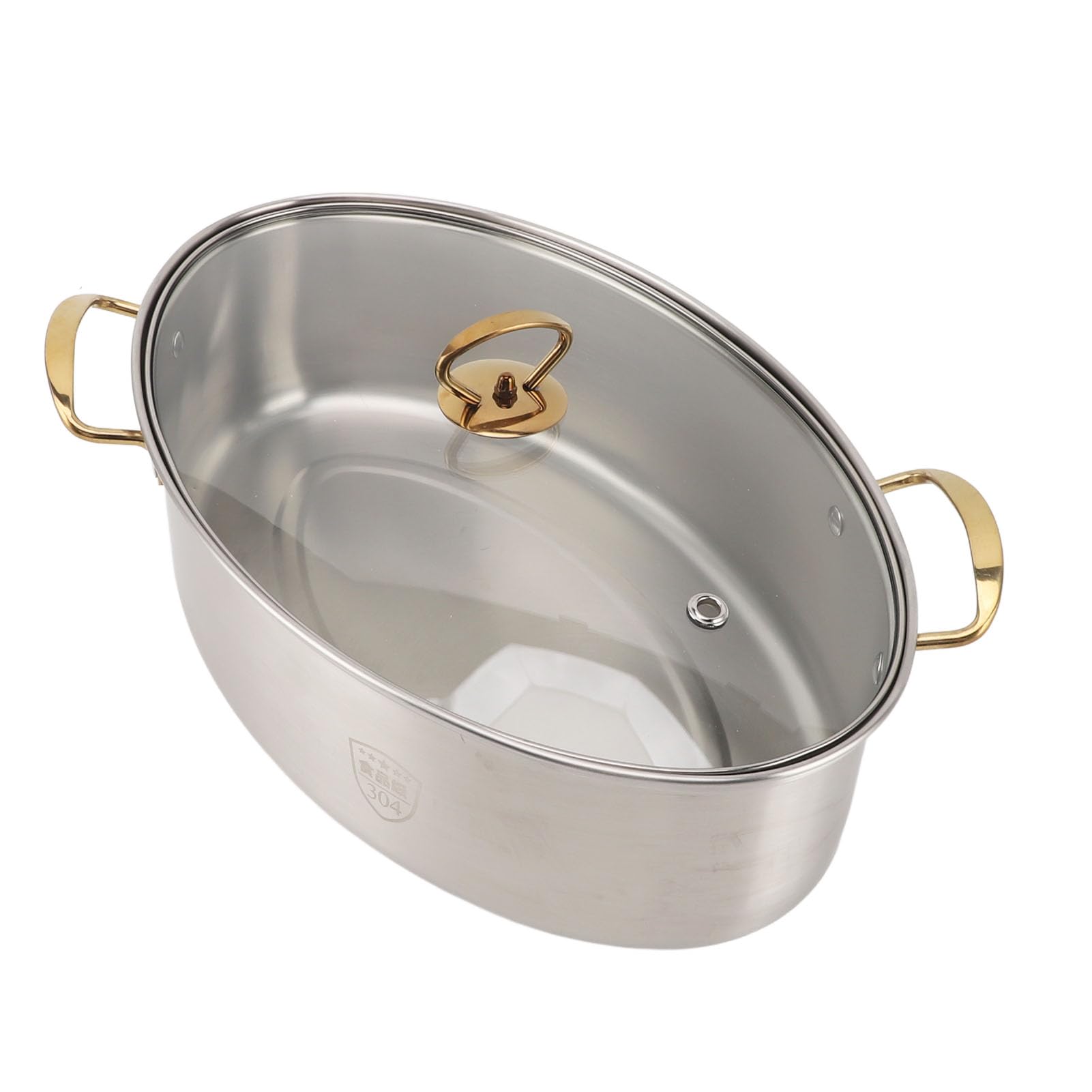 Socobeta Cuocitore per Pesce Ovale in Acciaio Inossidabile con Coperchio in Vetro e Griglia, Perfetto per Cuocere Al Vapore e Arrostire Frutti di Mare 38,7x11x17 Cm