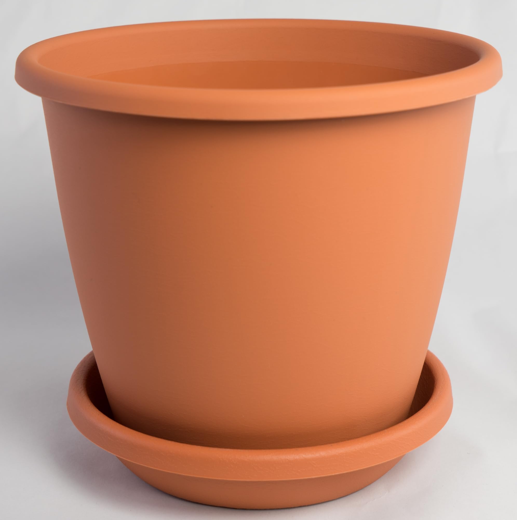 Geli Terracotta Nevada Plant Pot With Matching Saucer, Diameter 15 Cm