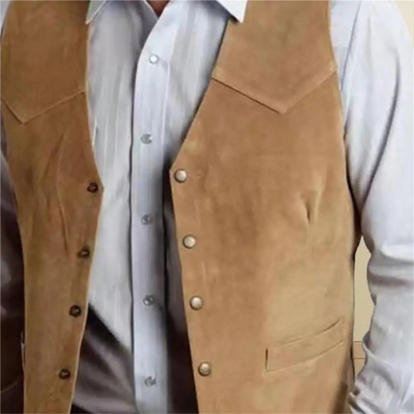 Gilet marrone da uomo formale lavoro, gilet sposo for matrimonio cowboy Per matrimoni, eventi aziendali