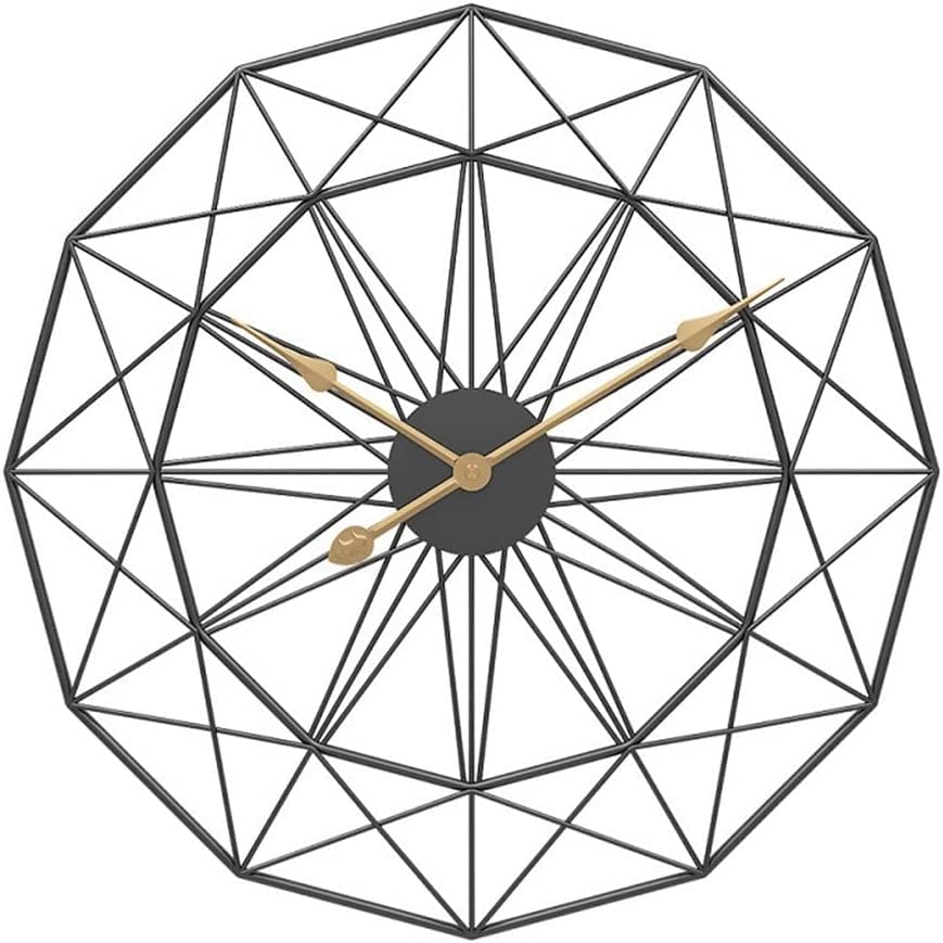 Home Trends India Nordic Metal Wall Clock | Large Gold & Black Retro Wrought Iron Round Clock for Living Room, Bedroom, Office | Silent Quartz Movement | Modern Decorative Wall Clock
