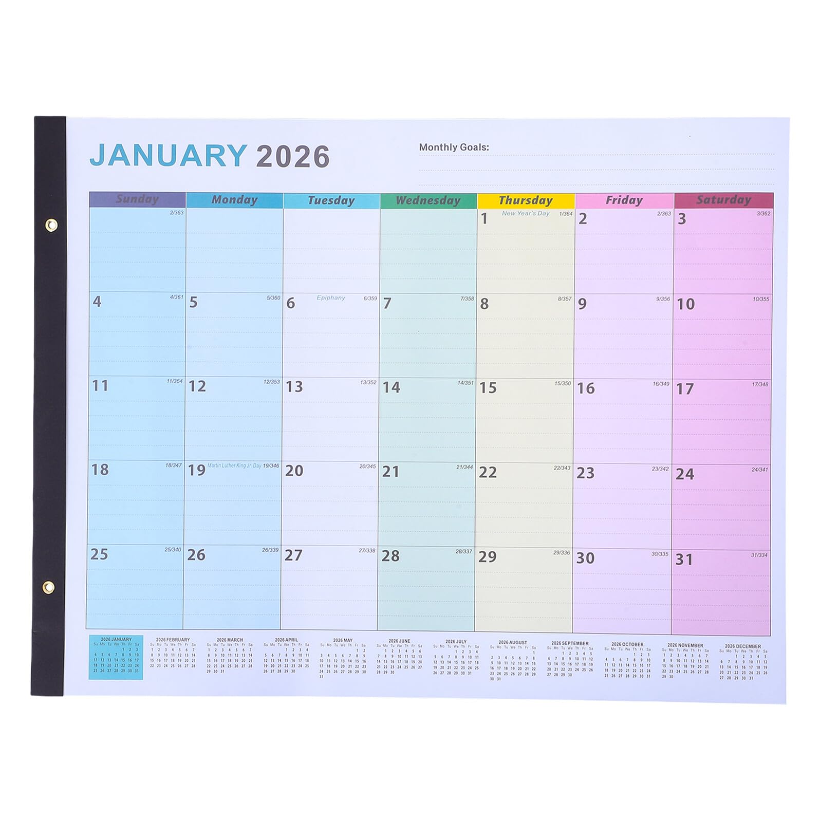 Homoyoyo Calendario Planner Mensile da Appendere Grande Calendario da Parete Layout Verticale Organizzatore Poster per Casa e Ufficio