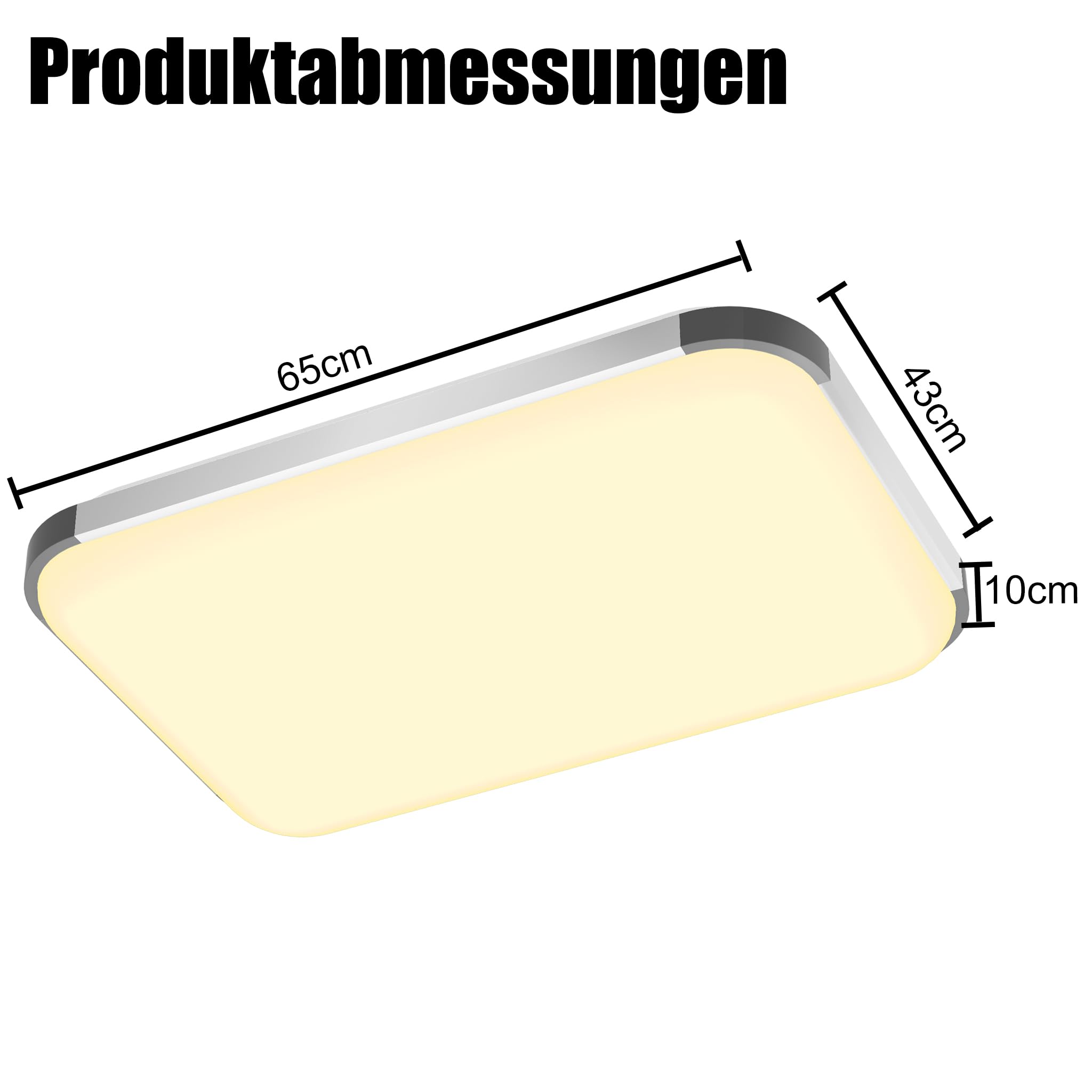 72W LED Deckenlampe Rechteckige Deckenleuchte Dimmbar Badezimmer Lampe IP44 Wasserdicht Küchenlampen Modern Schlicht Warmweiß Kaltweiß LED Panel für Balkon Schlafzimmer