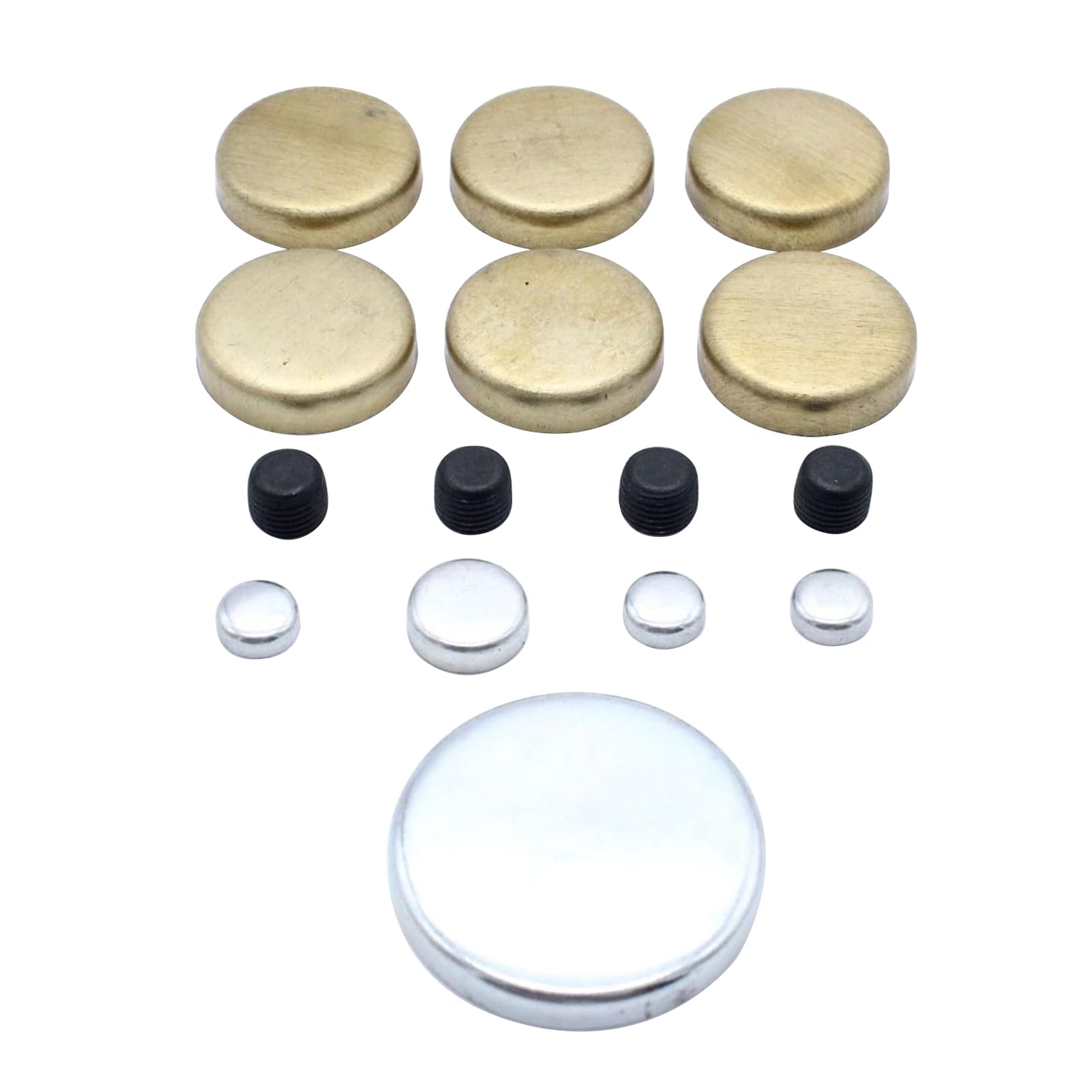 15 PCS/Set Freeze Plug Kit Brass Expansion Plug Kit MPE-108BR Compatible with Ford Small Block Windsor Engines 255ci 260ci 289ci 302ci 351ci 1962-2001