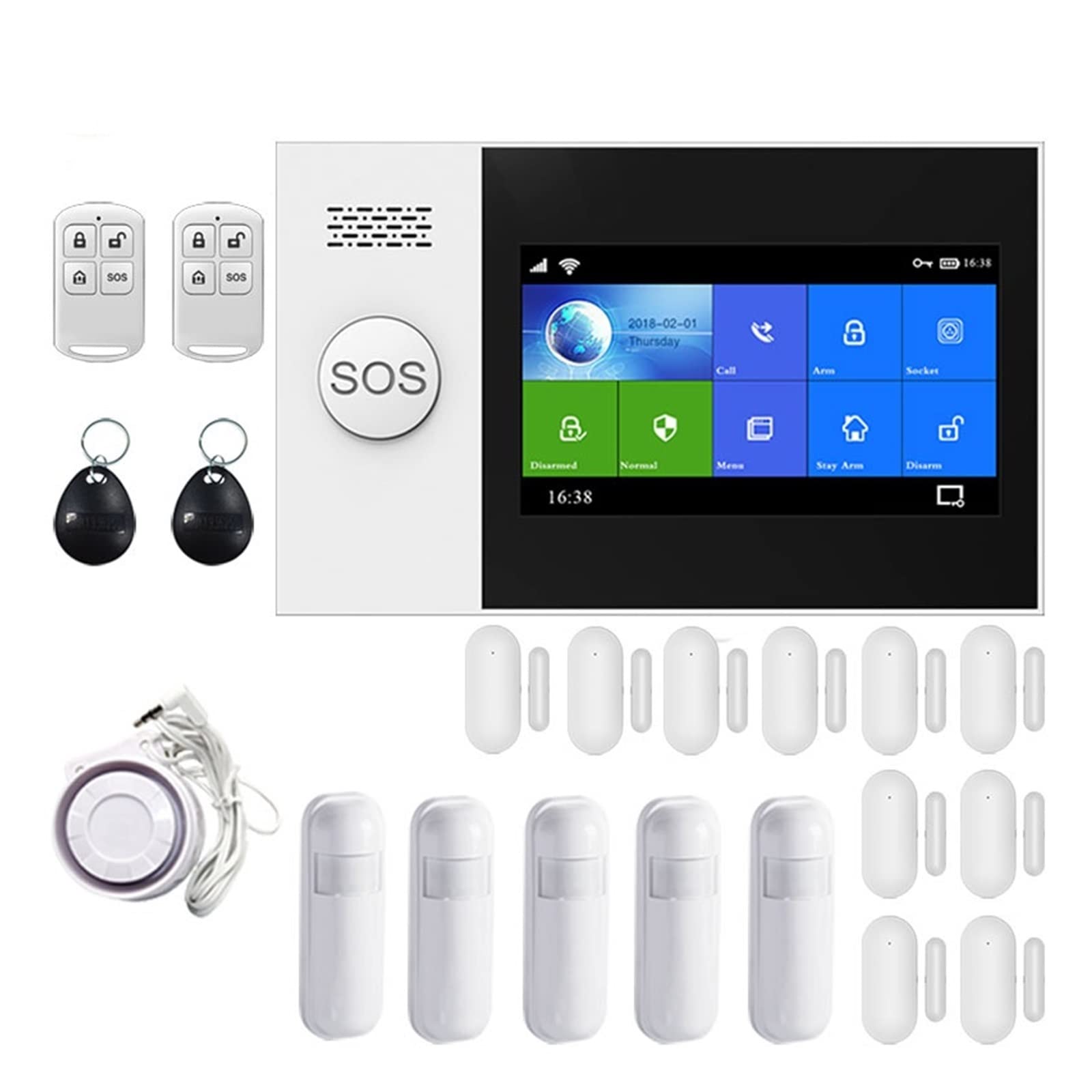 Tuya, alarma inteligente, de seguridad for el hogar con Sensor movimiento, puerta, tarjeta Rfid, Kits inalámbrica(F)