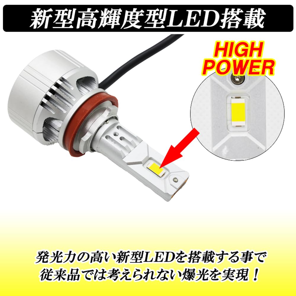 Amazon.co.jp: LED フォグランプ H8 H11 H16 イエロー 黄色 3000K 爆光