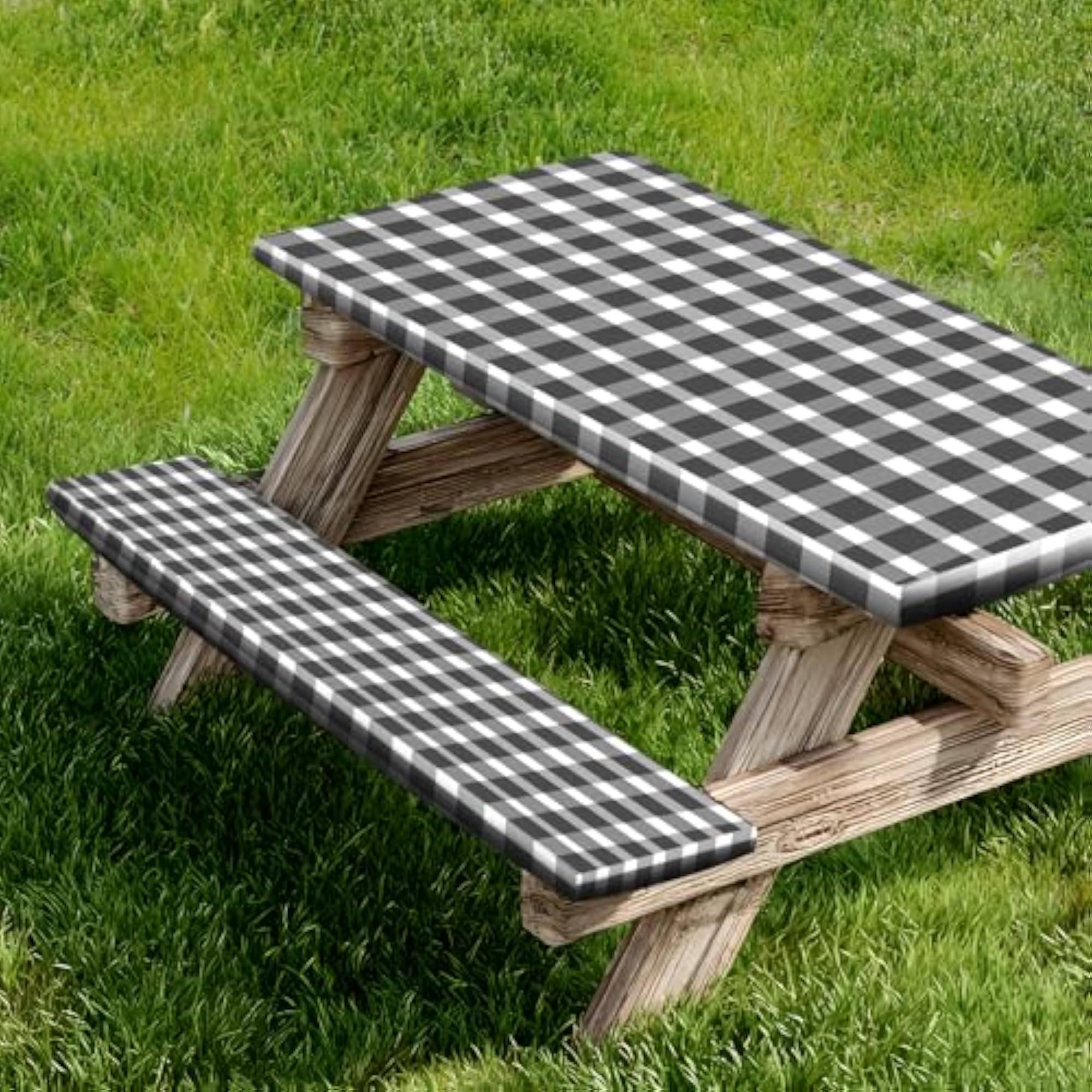 Picnic Table Cover and Bench Covers, Fitted Tablecloth Set