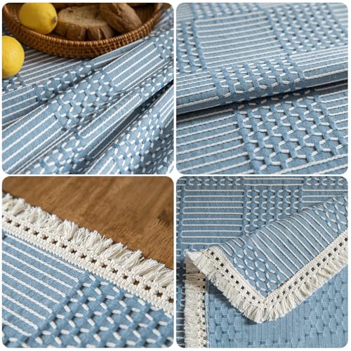 Mantel lavable de poliéster con flecos que evita manchas en tus muebles 7