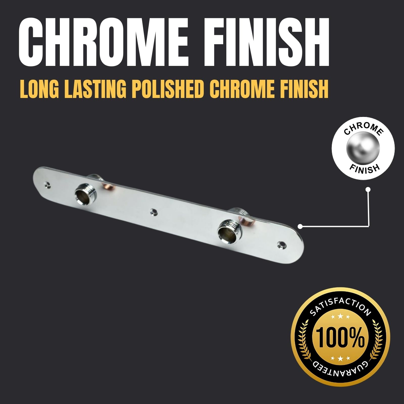 Sleek Chrome Shower Wall Plate, Premium Brass Valve Cover Plate with Modern Chrome Finish - Image 4