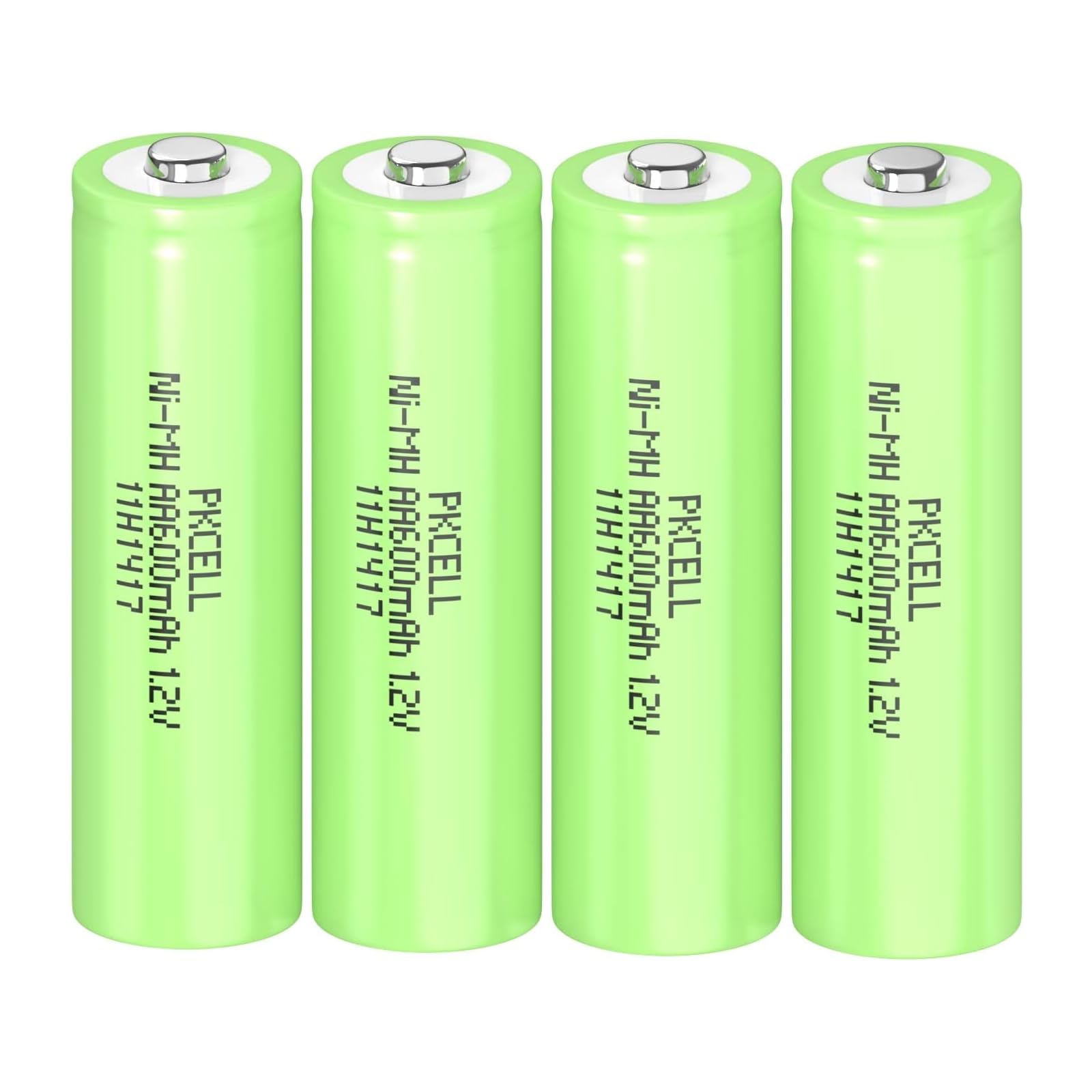 PKCELL 4 Stück AA Wiederaufladbar NiMH 1,2V 600mAh Akku für Solarlampen